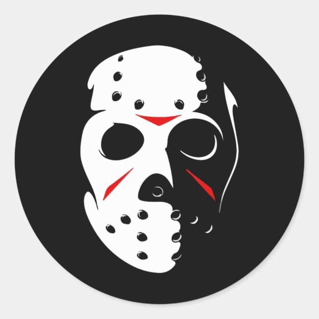 Jason Hockey Mask Halloween  Friday 13TH  Classic Round Sticker (Front)