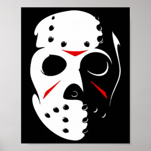 Jason Hockey Mask Halloween Friday 13th  Poster