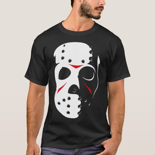Jason Hockey Mask Halloween Friday 13th  T-Shirt (Front)
