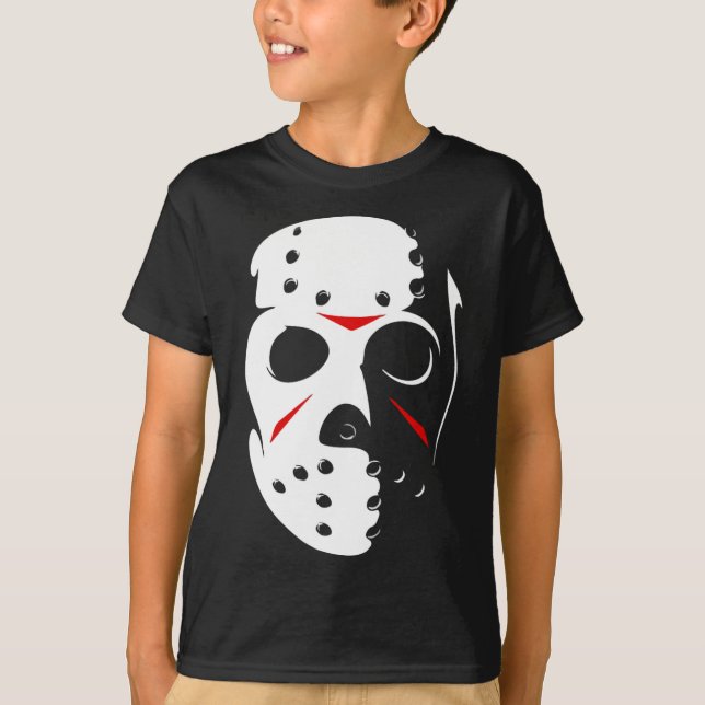 Jason Hockey Mask Halloween Friday 13th  T-Shirt (Front)