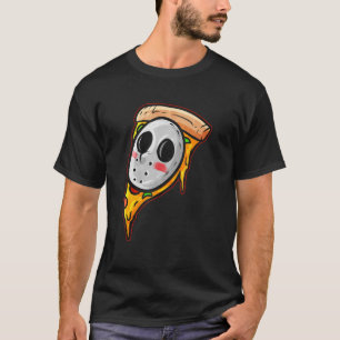 Jason Hockey Mask Halloween Horror And Pizza T-Shirt