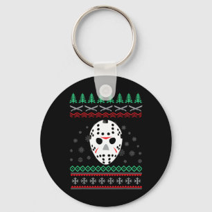 Jason Hockey Mask Ugly Christmas Holiday Festive Key Ring