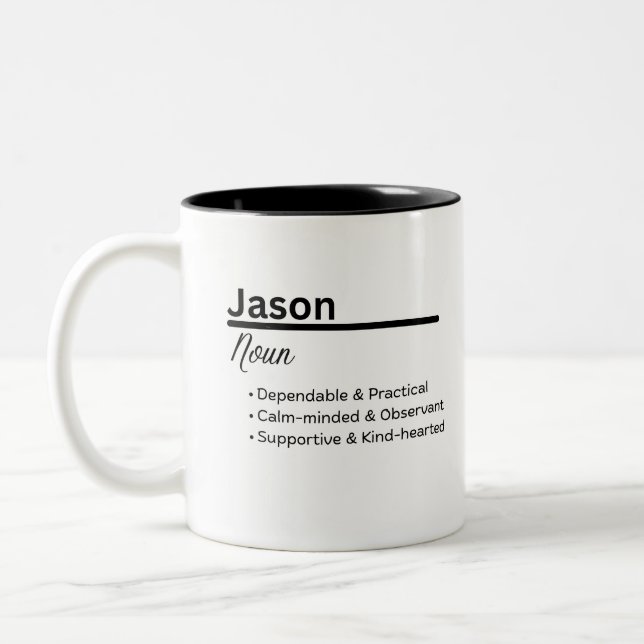 Jason Name Definition Mug | Personalized Boy Name  (Left)