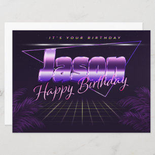Jason Name First name lila retro card Birthday