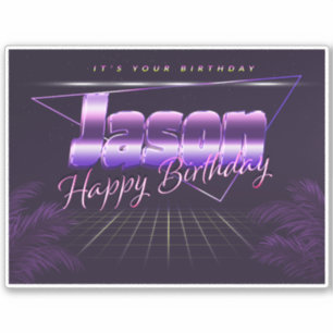 Jason Name First Name lila retro Sticker Birthday