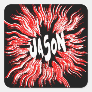 Jason Name Star Art Square Sticker