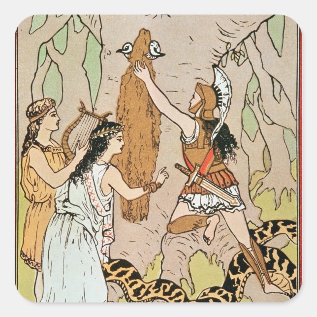 Jason seizing the Golden Fleece Square Sticker (Front)