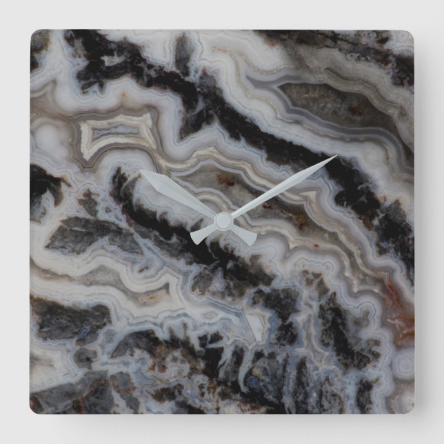 Jasper Agate Mixed Slab Square Wall Clock (Front)
