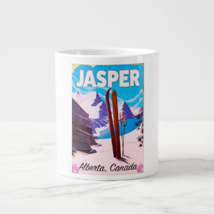 Jasper Alberta Canada travel poster Large Coffee Mug