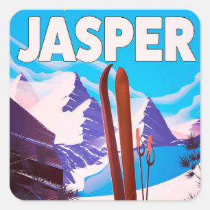Jasper Alberta Canada travel poster Square Sticker