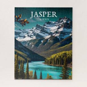 Jasper Alberta Travel Vintage Retro Jigsaw Puzzle