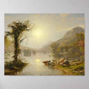 Jasper Francis Cropsey - Autumn on Greenwood Lake Poster