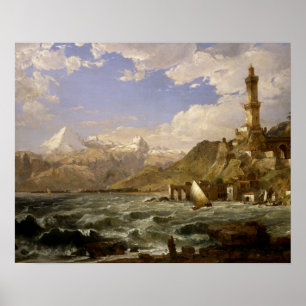 Jasper Francis Cropsey - The Coast of Genoa Poster