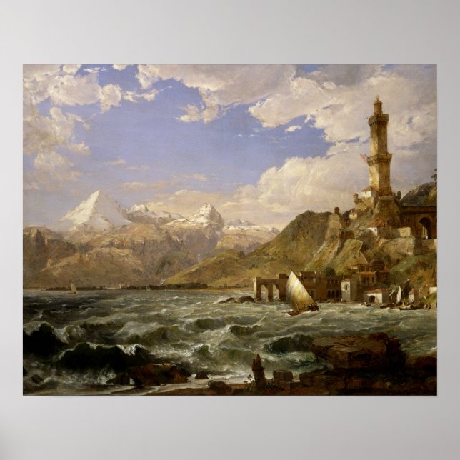 Jasper Francis Cropsey - The Coast of Genoa Poster (Front)