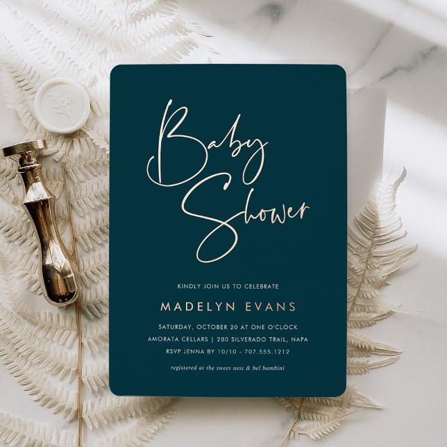 Jasper | Modern Minimalist Script Baby Shower (Creator Uploaded)