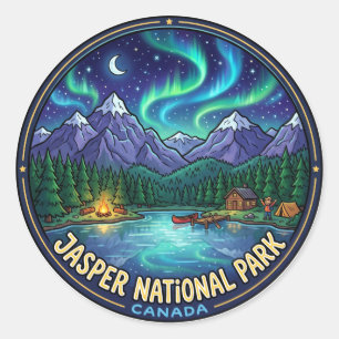 Jasper National Park at Night Canada Classic Round Sticker
