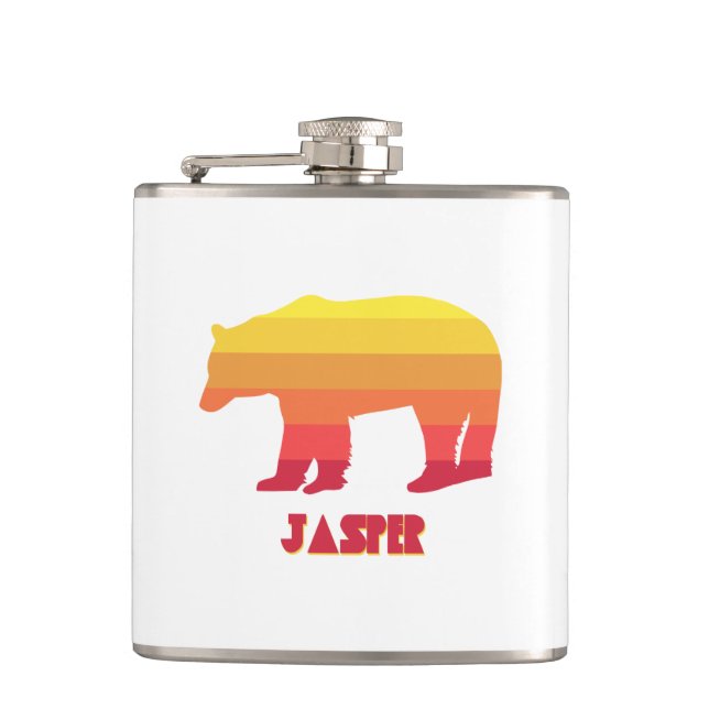 Jasper National Park Bear Hip Flask (Front)