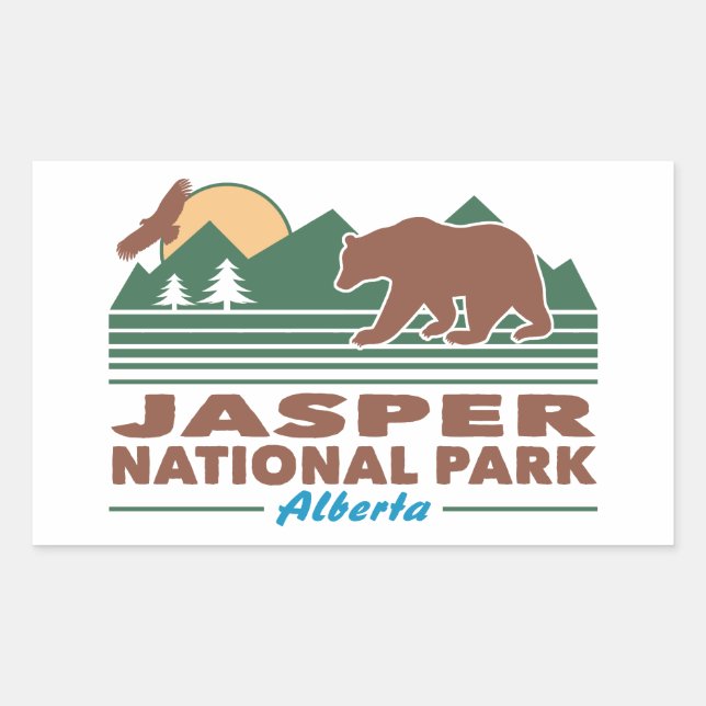 Jasper National Park Bear Rectangular Sticker (Front)