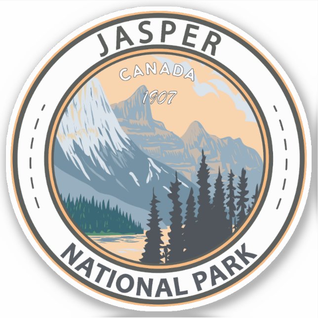 Jasper National Park Canada Travel Art Vintage (Front)