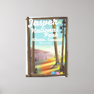 Jasper National park, Canada travel poster Canvas Print