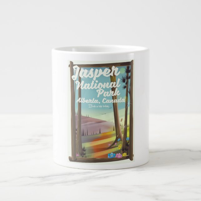 Jasper National park, Canada travel poster Large Coffee Mug (Front)