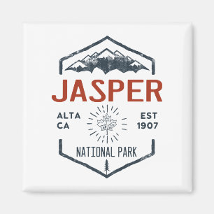 Jasper National Park Canada Vintage Distressed Magnet