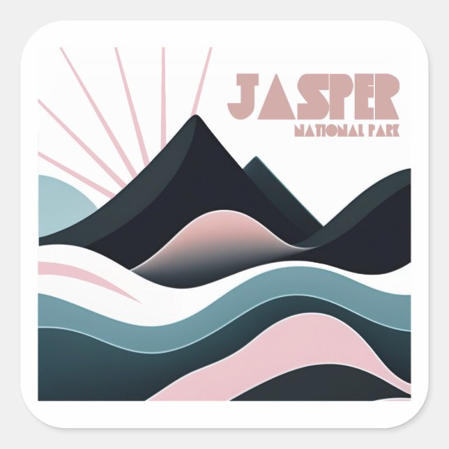 Jasper National Park Colored Hills Square Sticker (Front)