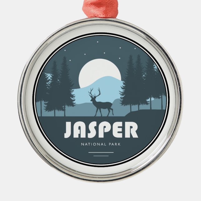Jasper National Park Deer Metal Tree Decoration (Front)
