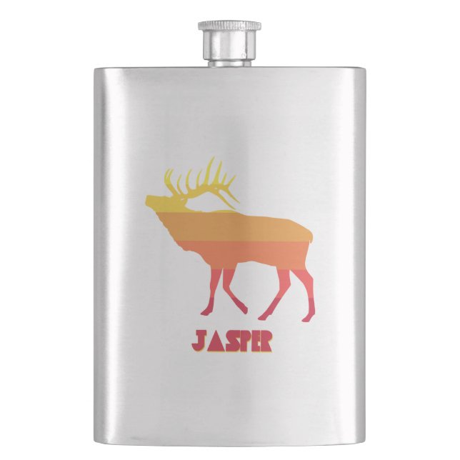 Jasper National Park Elk Hip Flask (Front)