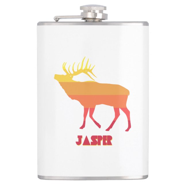 Jasper National Park Elk Hip Flask (Front)