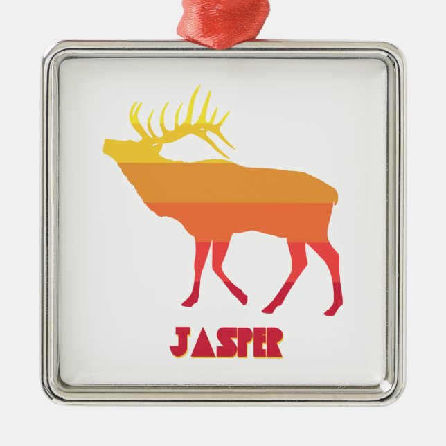Jasper National Park Elk Metal Tree Decoration (Front)