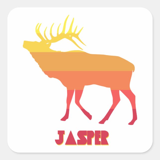 Jasper National Park Elk Square Sticker (Front)