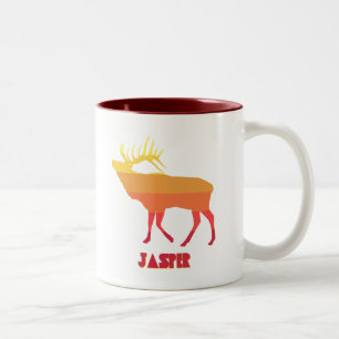 Jasper National Park Elk Two-Tone Coffee Mug