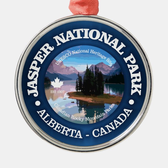 Jasper National Park (Maligne Lake) Metal Tree Decoration (Front)