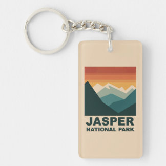 Jasper National Park Minimalist Outdoor Design Key Ring