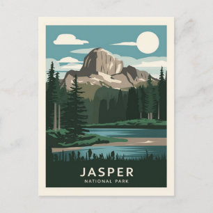 Jasper National Park Moonlight Postcard