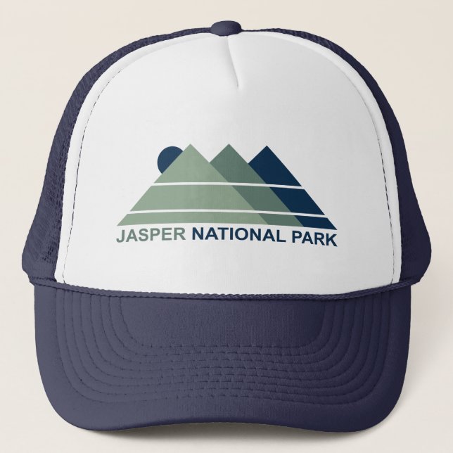 Jasper National Park Mountain Sun Trucker Hat (Front)