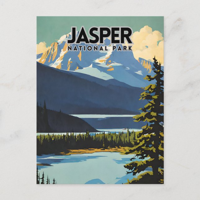Jasper National Park Nostalgic Postcard (Front)