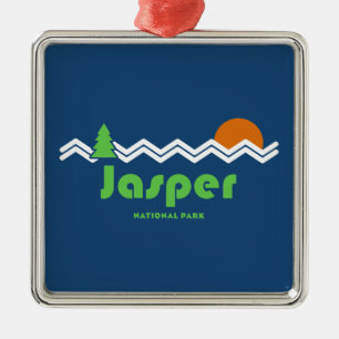 Jasper National Park Retro Metal Tree Decoration
