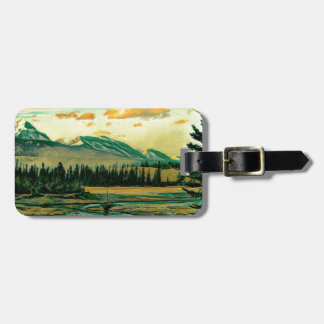 Jasper National Park River with mountain view Luggage Tag