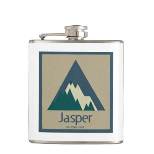 Jasper National Park Rustic Hip Flask
