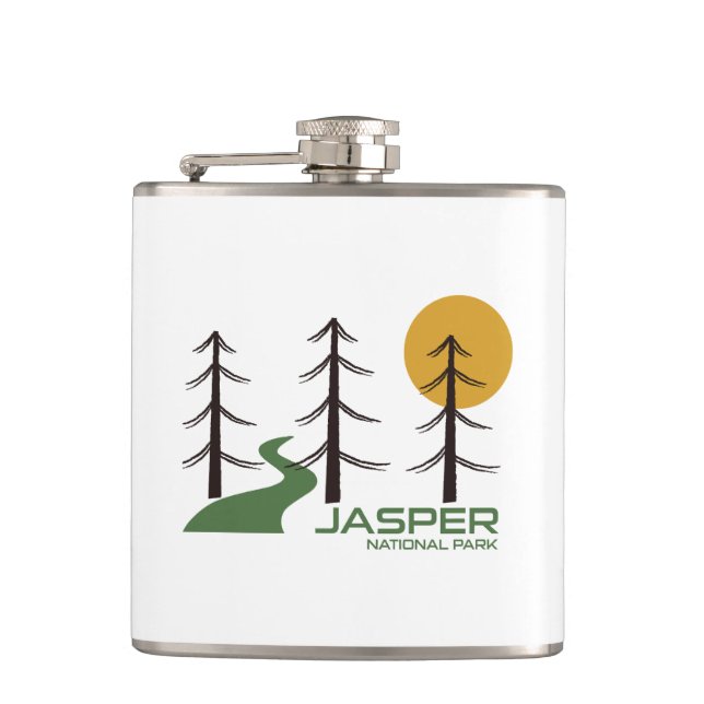 Jasper National Park Trail Hip Flask (Front)