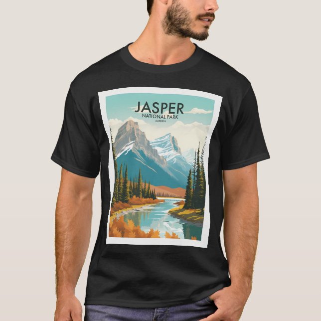 Jasper National Park Travel Poster T-Shirt (Front)