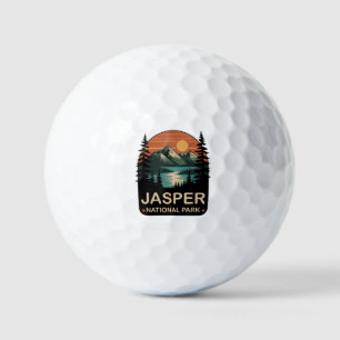 Jasper National Park Vintage Mountain Design Golf Balls