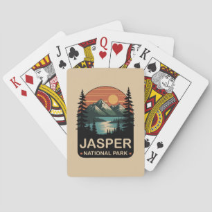 Jasper National Park Vintage Mountain Design Playing Cards