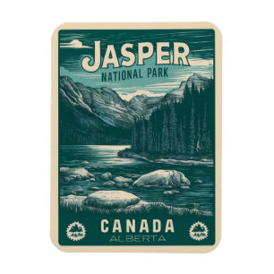 Jasper Nationla park alberta canada vintage gifts Magnet