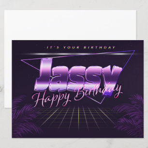 Jassy Name Vorname lila retro Karte Geburtstag Card
