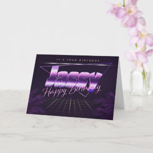 Jassy Name Vorname lila retro Karte Geburtstag Card