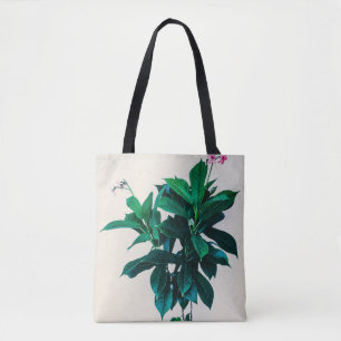 Jatropha Plant in Natural Green Tote Bag