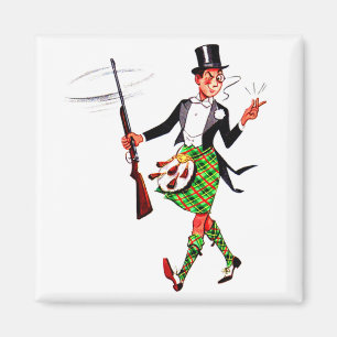 jaunty Scotsman with rifle Magnet